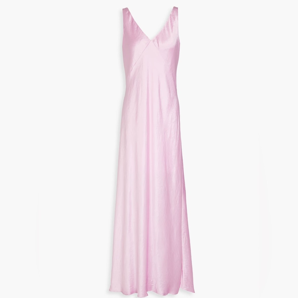 Vince V Neck Satin Slip Dress - Picture 3 of 7